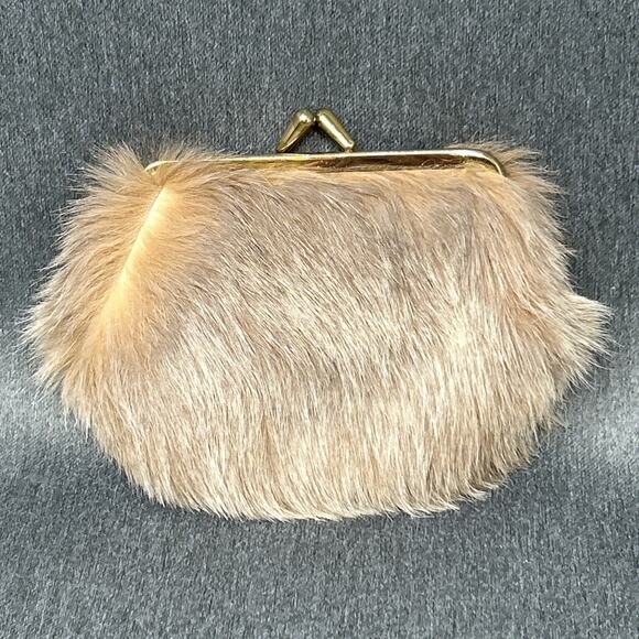 Lispeer Trading Co Handbags - Vintage Lispeer Trading Kangaroo Fur Coin Purse Kiss Lock Australia Souvenir